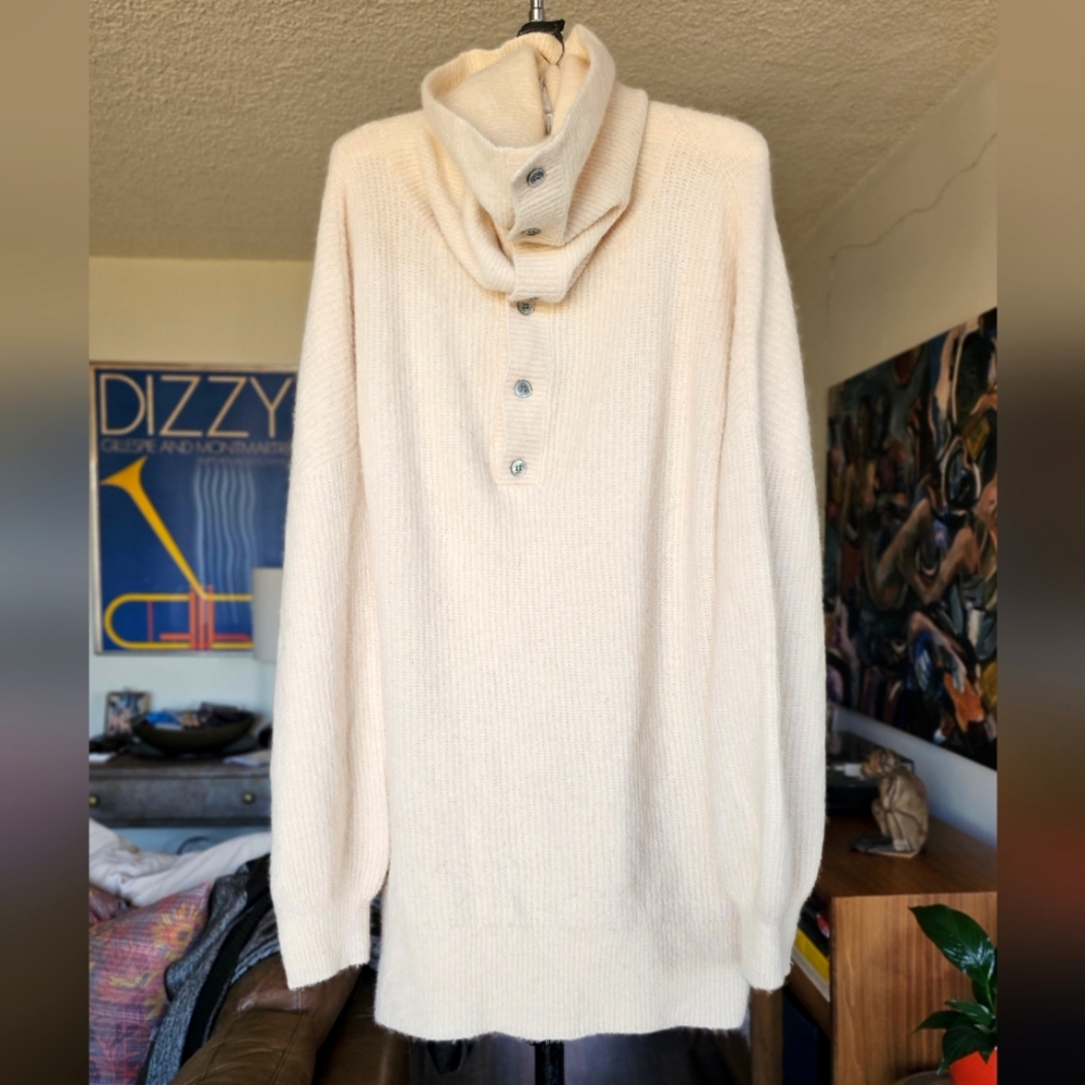 Nap‎ Loungewear Oversized Button Up Turtleneck Sweater